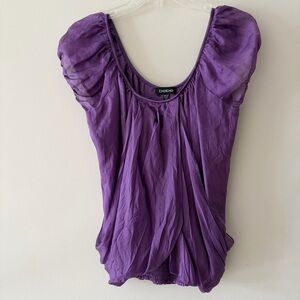 Vintage Bebe Elegant Chic and Stylish Purple Silk Blouse